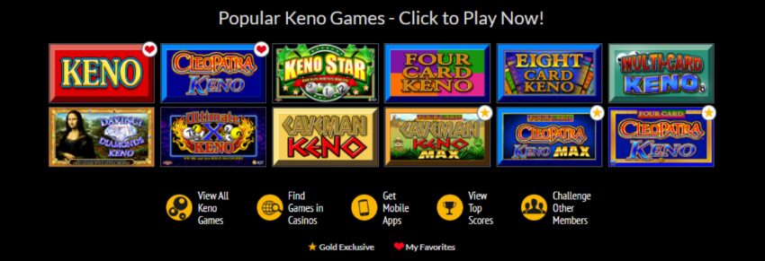 Play Free Video Keno Games