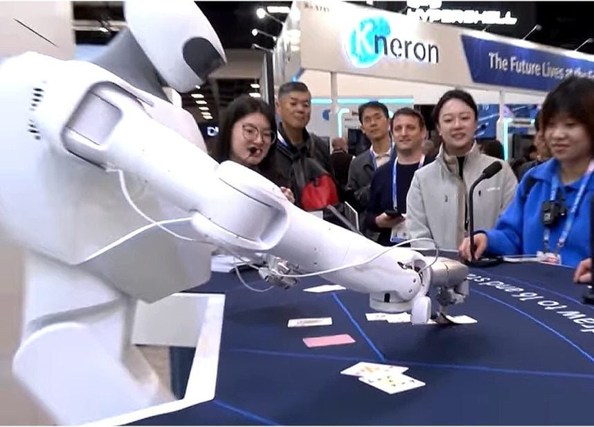 Robot Deals Tone-Deaf Blackjack at CES in Las Vegas