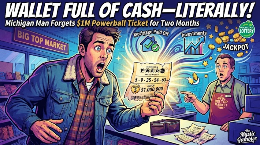 Michigan Lottery winner forgets winning ticket in his wallet